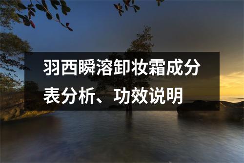 羽西瞬溶卸妆霜成分表分析、功效说明