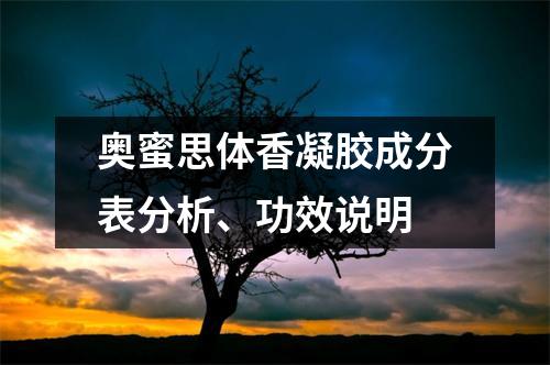 奥蜜思体香凝胶成分表分析、功效说明